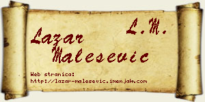 Lazar Malešević vizit kartica